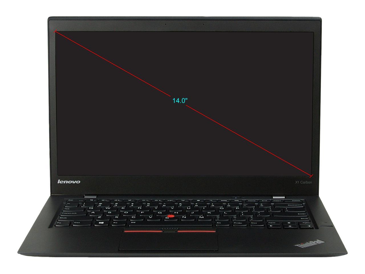 Lenovo Laptop X1 Carbon Core i7 5600U (2.60 GHz) 8 GB Memory 480 SSD 14.0" Windows 10