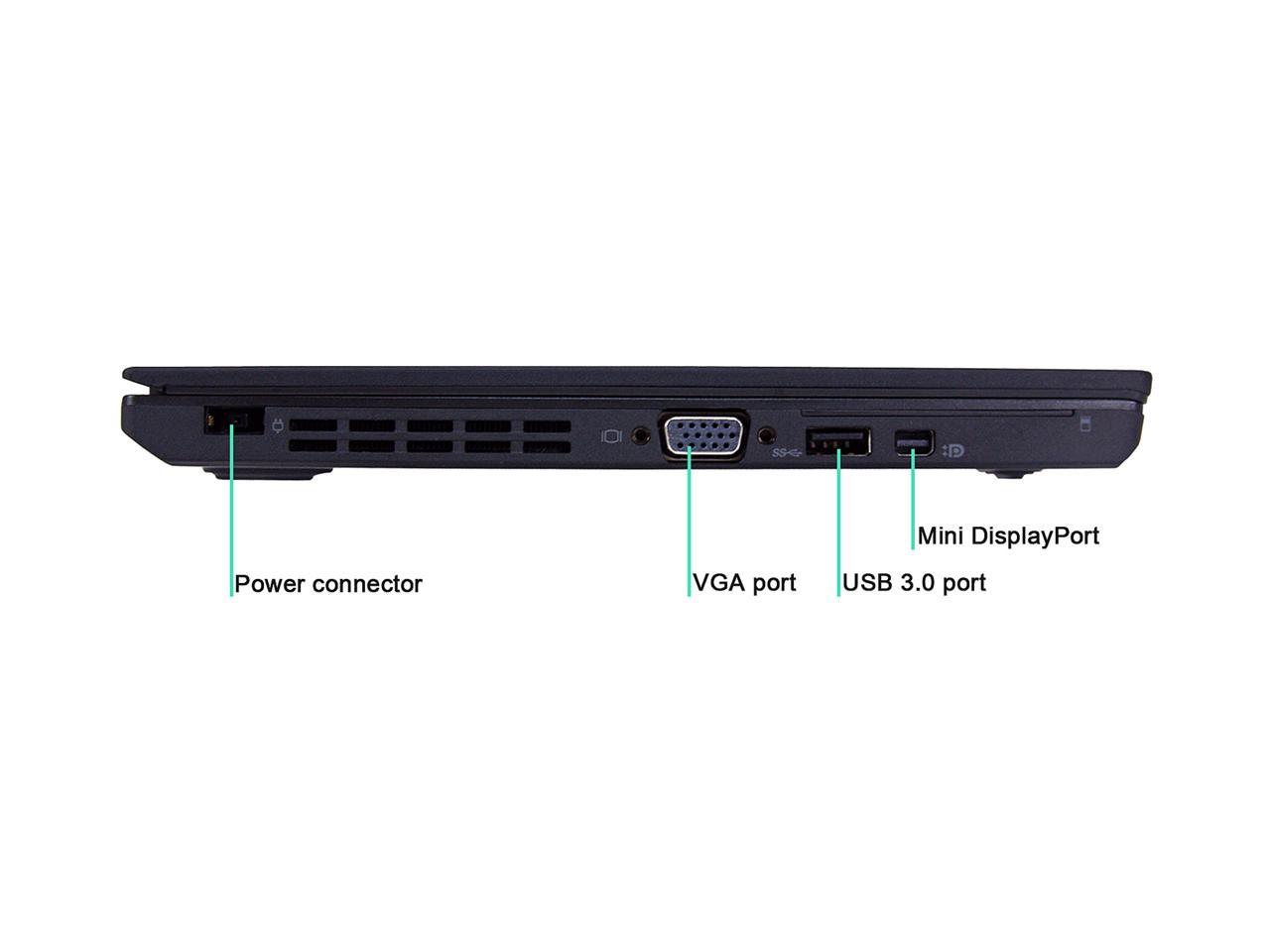 Lenovo A Grade Laptop ThinkPad X250 Intel Core i5 5th Gen 5300U (2.30 GHz) 8 GB Memory 240 GB SSD Intel HD Graphics 5500 12.5" Windows 10 Pro 64-bit
