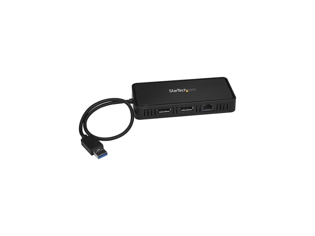 StarTech.com USBA2DPGB USB to Dual DisplayPort - Mini Dock - Mac & Windows - Dual 4K 60Hz - GbE - DisplayPort Hub - Dual Monitor Docking Station