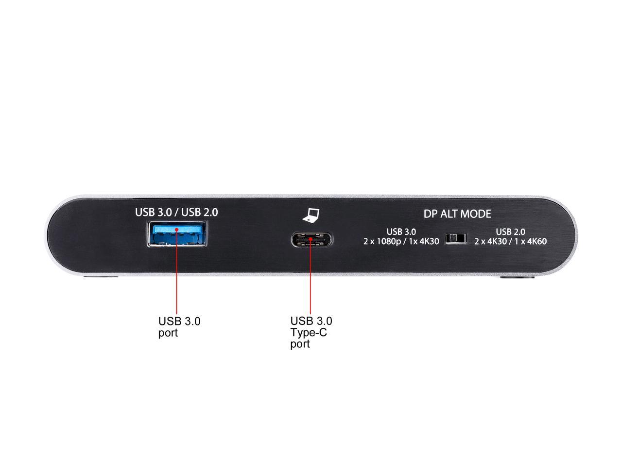 StarTech.com DK30C2DAGPD USB-C Multiport Adapter - Dual-Monitor - Windows - USB-C to Dual 4K DisplayPort Adapter - 2x USB-A Ports - 100W PD 3.0 - GbE