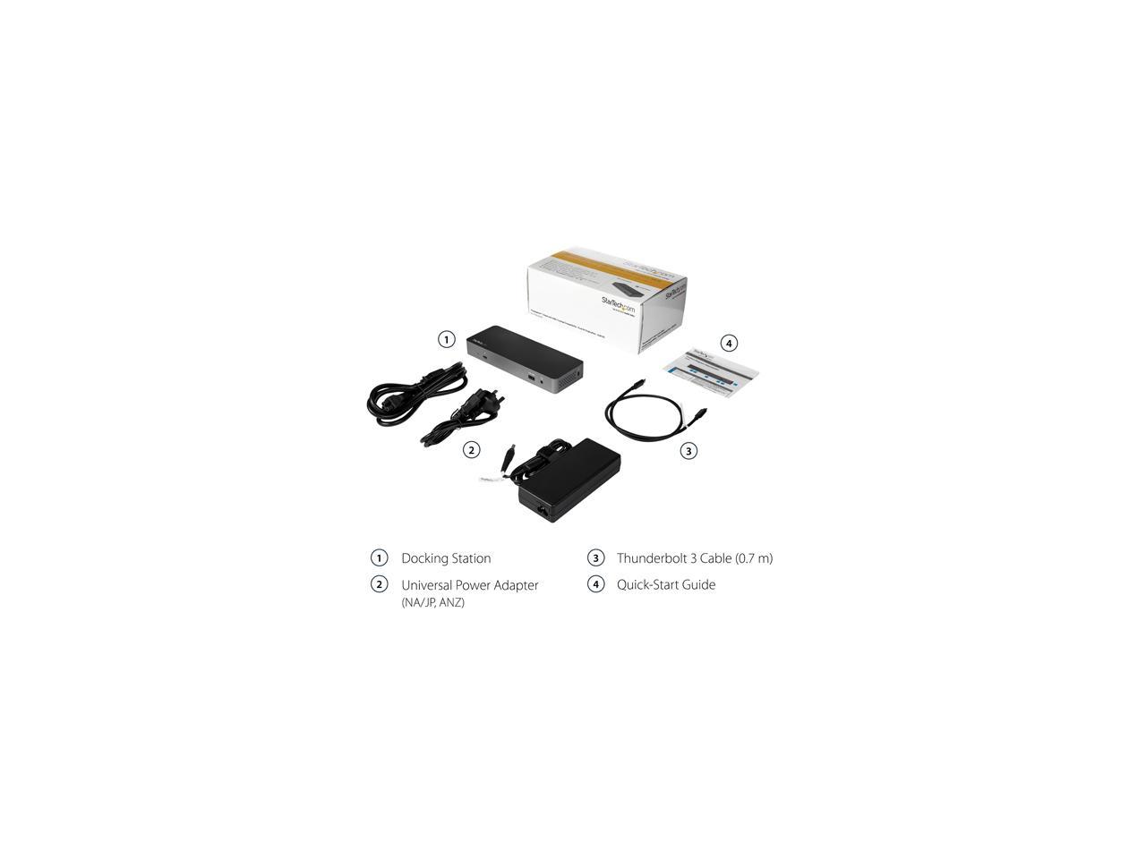 StarTech.com Universal Thunderbolt 3 or USB-C Host Docking Station - Dual Monitor 4K DisplayPort - 60W Power Delivery - TB3 / USB 3.1 Gen 2 Type-C Dock - Mac & Windows (TB3CDK2DP)