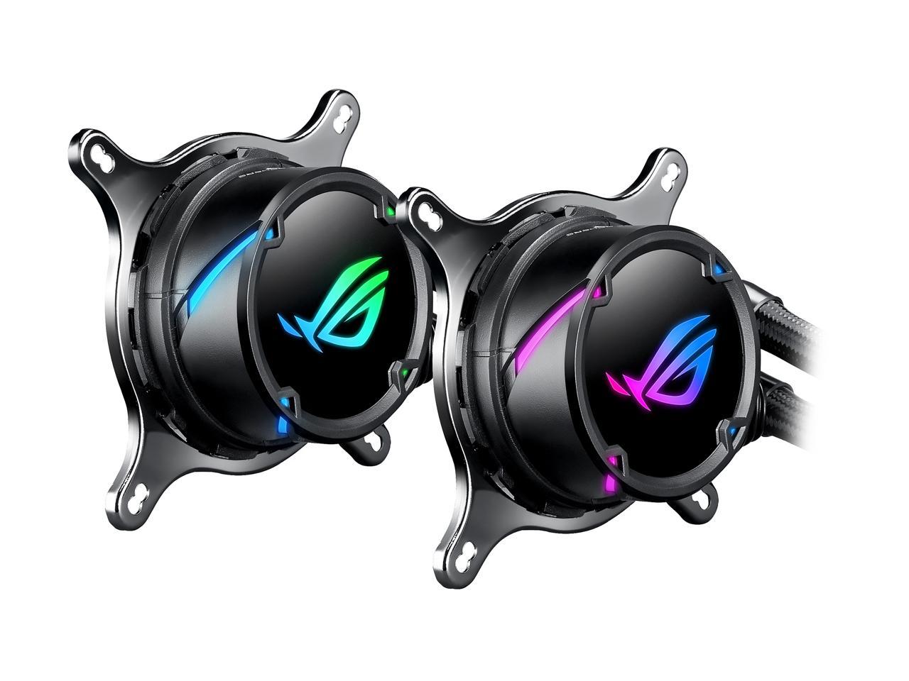 ASUS ROG Strix LC 120 RGB AIO Liquid CPU Cooler 120mm Radiator, 120mm 4-pin PWM Fan with FanXpert Controls, support for Intel and AMD motherboards