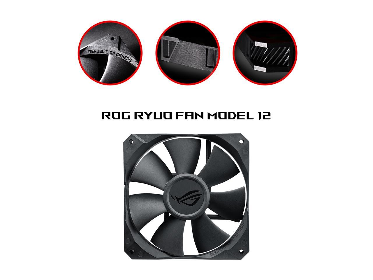 ASUS ROG Ryuo 240 RGB AIO Liquid CPU Cooler 240mm Radiator (Dual 120mm 4-pin PWM Fans) with LIVEDASH OLED Panel and FanXpert Controls, 90RC0040-M0AAY0