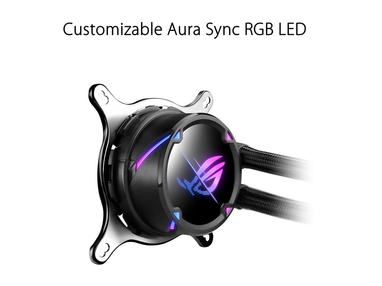 ASUS ROG Strix LC II 360 ARGB All-in-one AIO Liquid CPU Cooler 360mm Radiator, Intel LGA1700, 115x/2066 and AMD AM4/TR4 Support, Triple 120mm 4-pin PWM Addressable RGB Radiator Fans