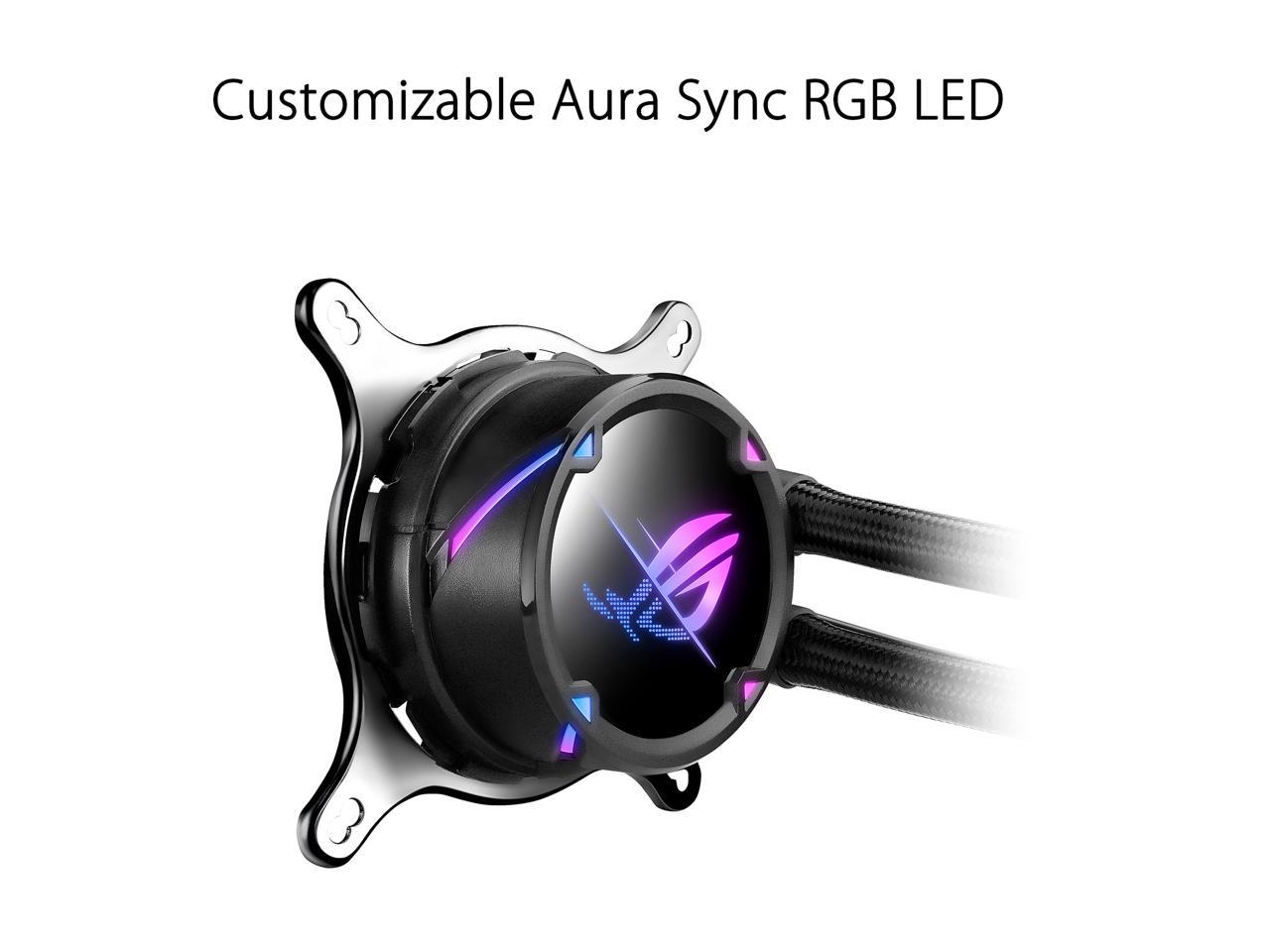 ASUS ROG Strix LC II 360 All-in-one AIO Liquid CPU Cooler 360mm Radiator, Intel LGA1700, 115x/2066 and AMD AM4/TR4 Support,Triple 120mm 4-pin PWM Fans