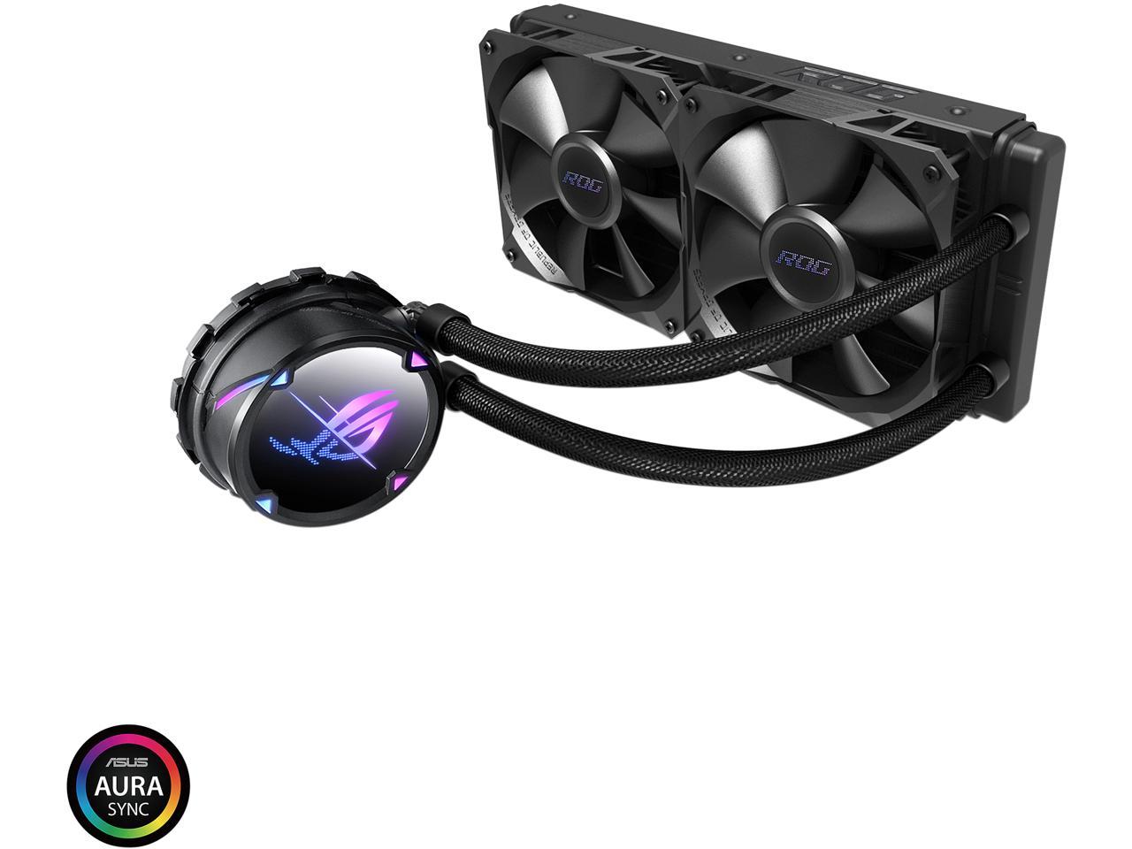 ASUS ROG Strix LC II 240 All-in-one AIO Liquid CPU Cooler 240mm Radiator, Intel LGA1700, 115x/2066 and AMD AM4/TR4 Support, 2x120mm 4-pin PWM Fans