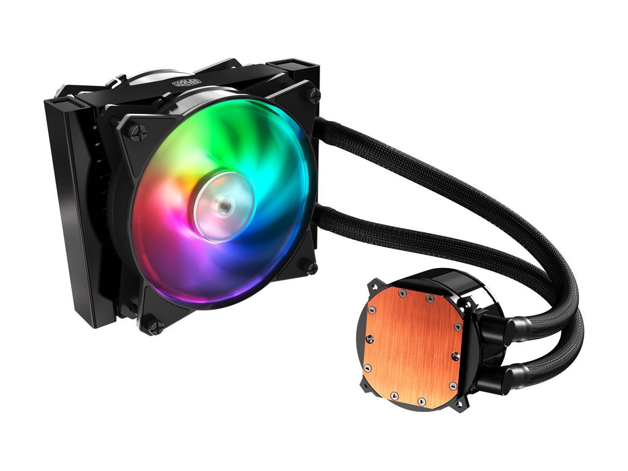 Cooler Master MasterLiquid ML120R ARGB Close-Loop AIO CPU Liquid Cooler, 120 Radiator, Dual Chamber Pump, Addressable RGB Lighting , MF120R Fans for AMD Ryzen/Intel LGA1200/1151 LGA 1700 Compatible