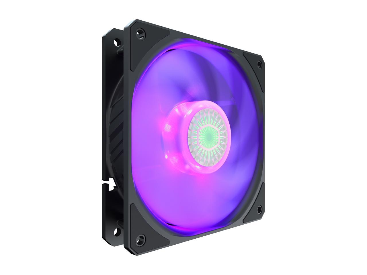 Cooler Master SickleFlow 120 V2 RGB Square Frame Fan with Customizable LEDS, Air Balance Curve Blade Design, Sealed Bearing, PWM Control for Computer Case & Liquid Radiator