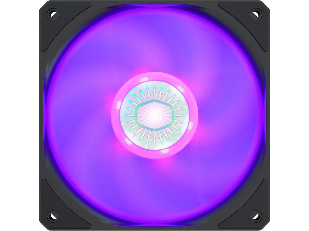 Cooler Master SickleFlow 120 V2 RGB Square Frame Fan with Customizable LEDS, Air Balance Curve Blade Design, Sealed Bearing, PWM Control for Computer Case & Liquid Radiator