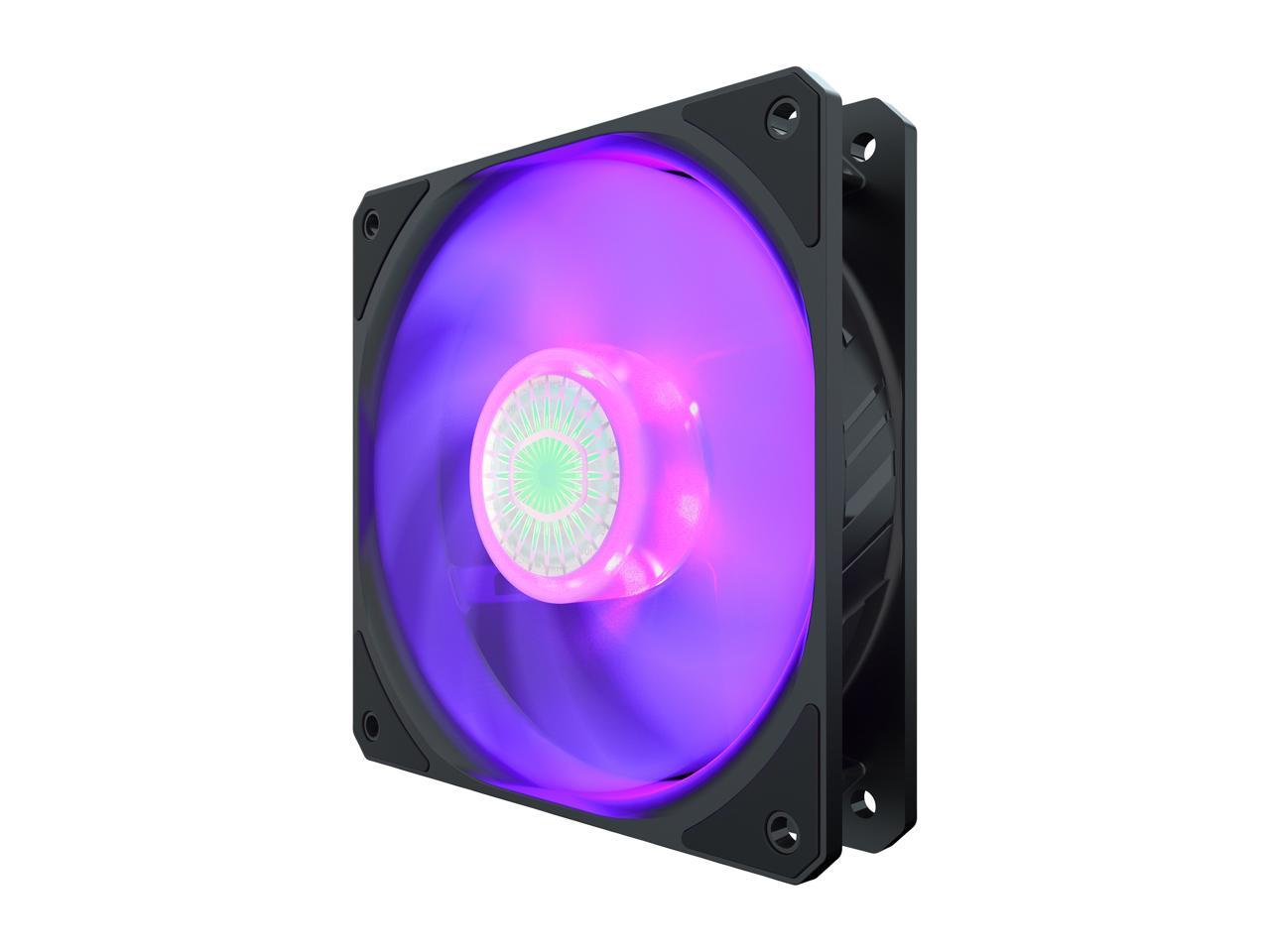 Cooler Master SickleFlow 120 V2 RGB Square Frame Fan with Customizable LEDS, Air Balance Curve Blade Design, Sealed Bearing, PWM Control for Computer Case & Liquid Radiator