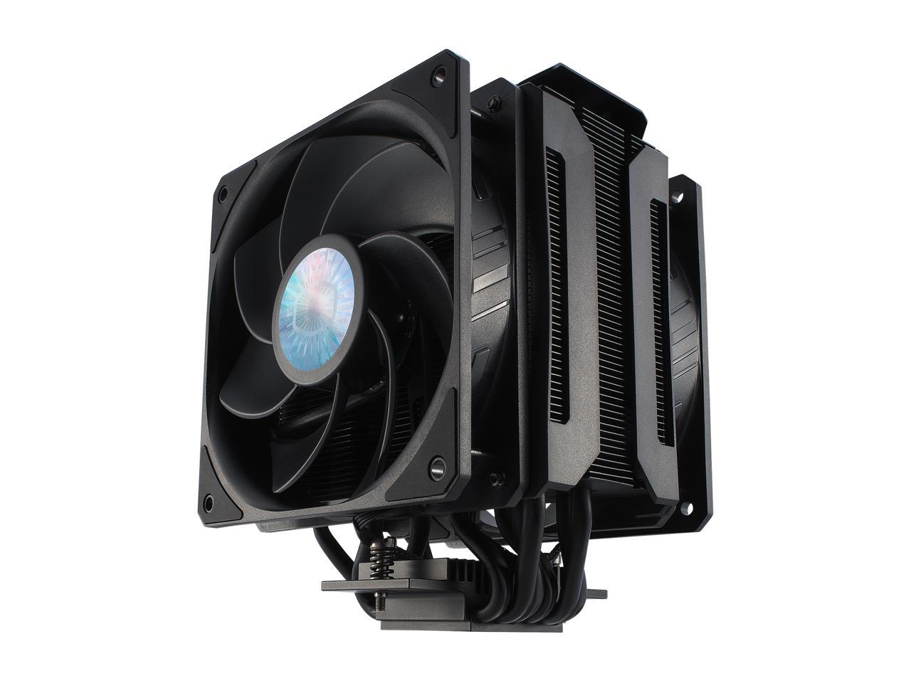 Cooler Master MasterAir MA624 Stealth CPU Air Cooler, 6 Heat Pipes, Nickel Plated Base, Dual Tower Aluminum Black Fins, Dual SickleFlow 140mm Fans for AMD Ryzen/Intel 1200/1151 LGA 1700 Compatible