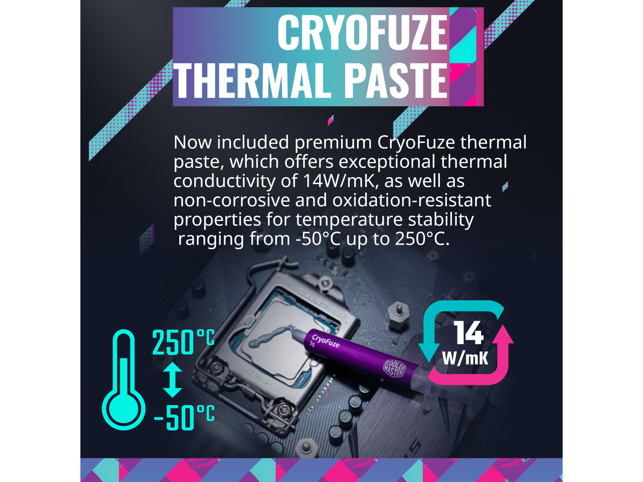 CoolerMaster MasterLiquid 240L Core White 240mm Close-Loop AIO Liquid Cooler, ARGB Sync, Gen S Coldplate Pump, 120mm PWM, CryoFuze 14W/mK, AMD Ryzen AM5/AM4, Intel LGA 1700/1200 (MLW-D24M-A18PZ-RW)