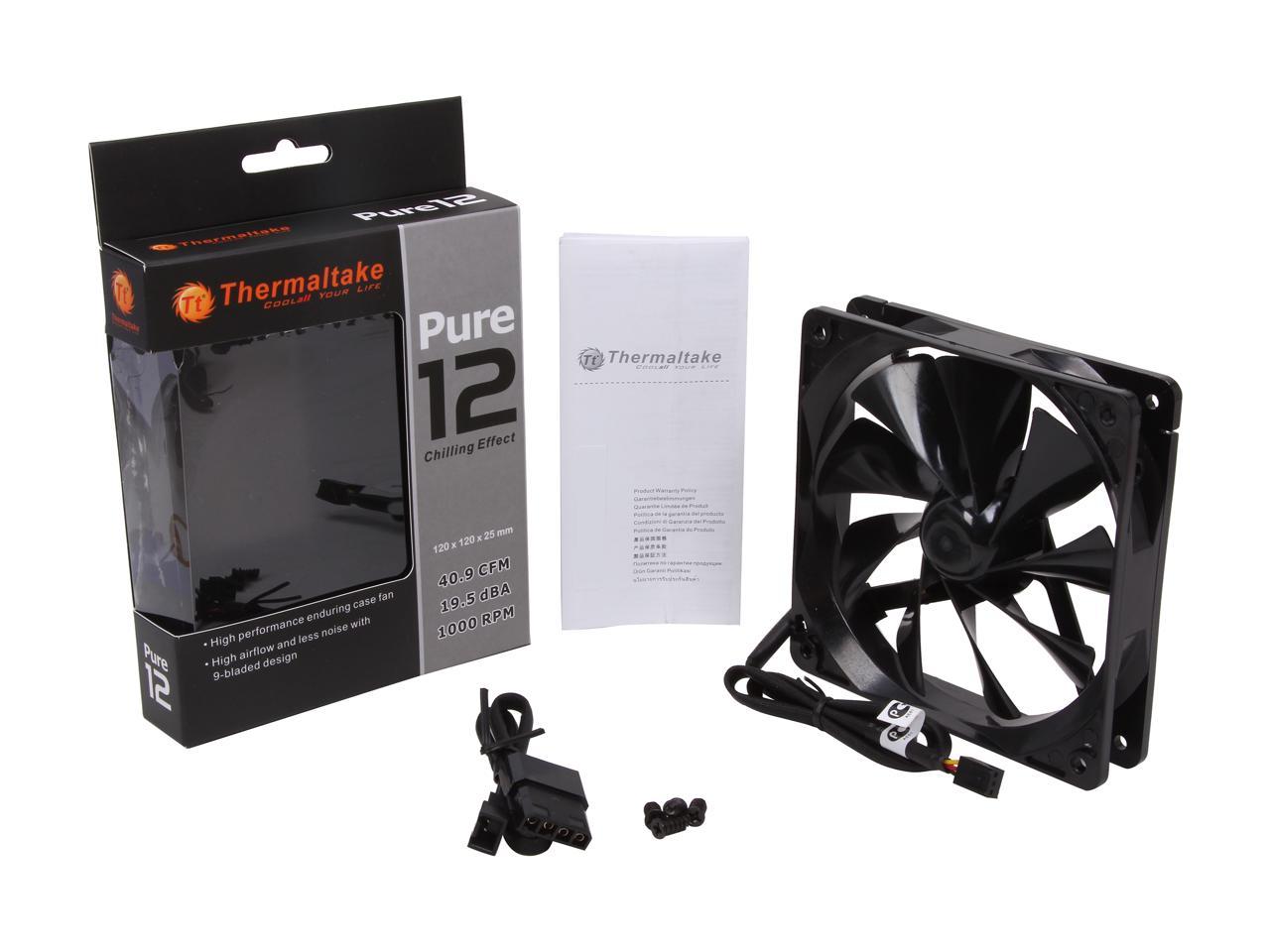 Thermaltake CL-F011-PL12BL-A 120mm Pure Series Quiet High Airflow Case Fan