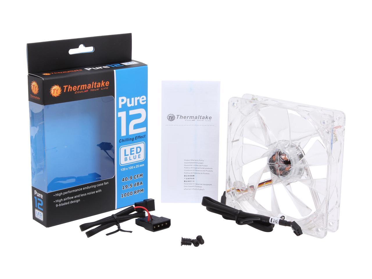 Thermaltake CL-F012-PL12BU-A 120mm Pure Series Quiet High Airflow Case Fan