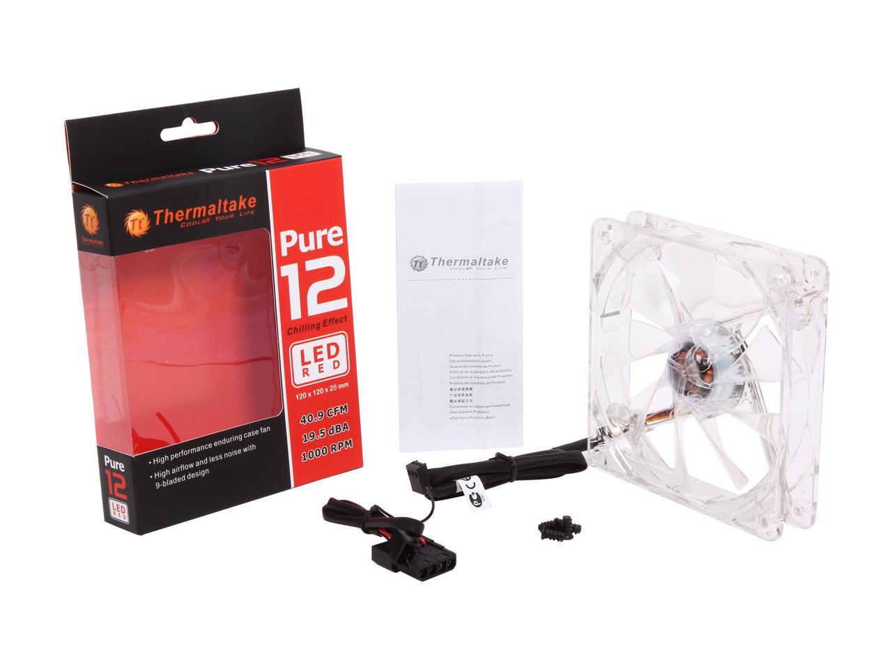 Thermaltake CL-F019-PL12RE-A 120mm Pure Series Quiet High Airflow Case Fan