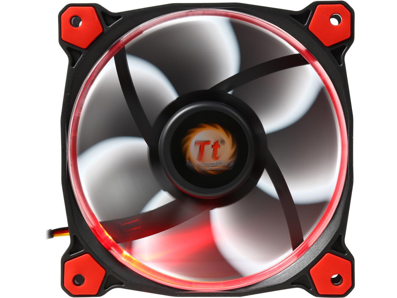 Thermaltake Riing 12 Series High Static Pressure 120mm Circular Red LED Ring Case/Radiator Fan CL-F038-PL12RE-A