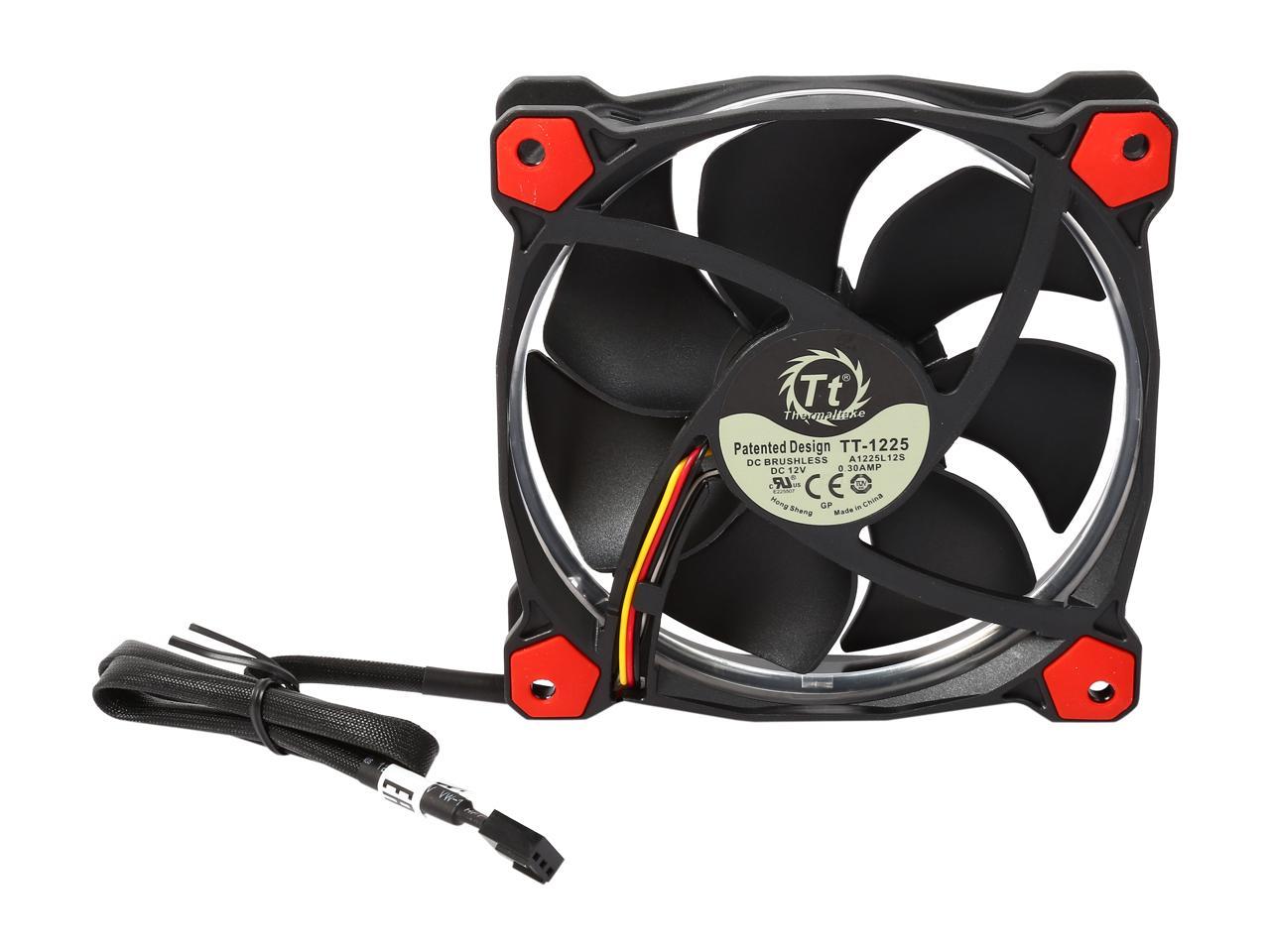 Thermaltake Riing 12 Series High Static Pressure 120mm Circular Red LED Ring Case/Radiator Fan CL-F038-PL12RE-A
