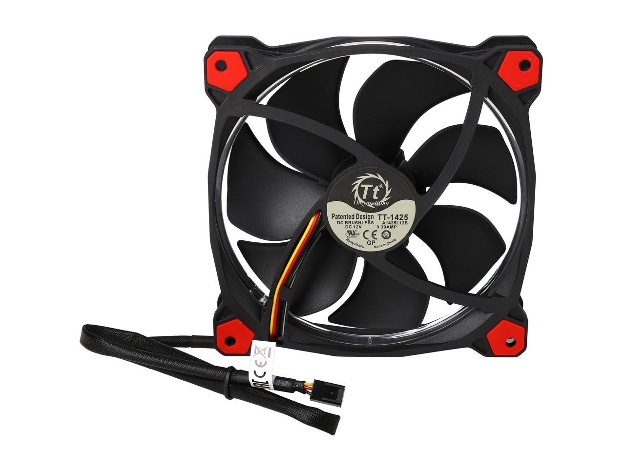 Thermaltake Riing 14 Series High Static Pressure 140mm Circular Red LED Ring Case/Radiator Fan CL-F039-PL14RE-A
