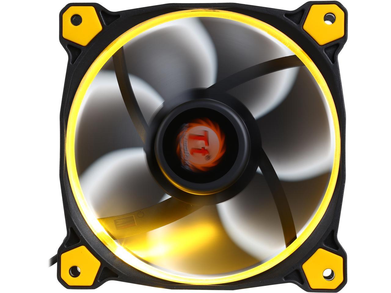 Thermaltake Riing 12 Series High Static Pressure 120mm Circular Yellow LED Ring Case/Radiator Fan CL-F038-PL12YL-A