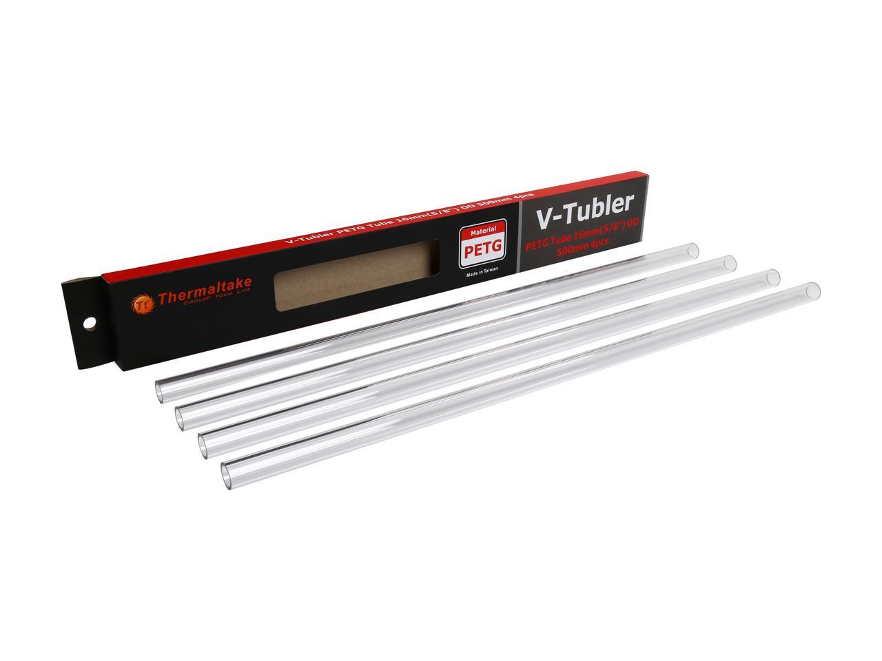 Thermaltake V-Tubler PETG Tube CL-W065-PL16TR-A DIY LCS V-Tubler PETG Hard Tubing (4-Pack) 500mm Lengths OD:16mm ID:12mm