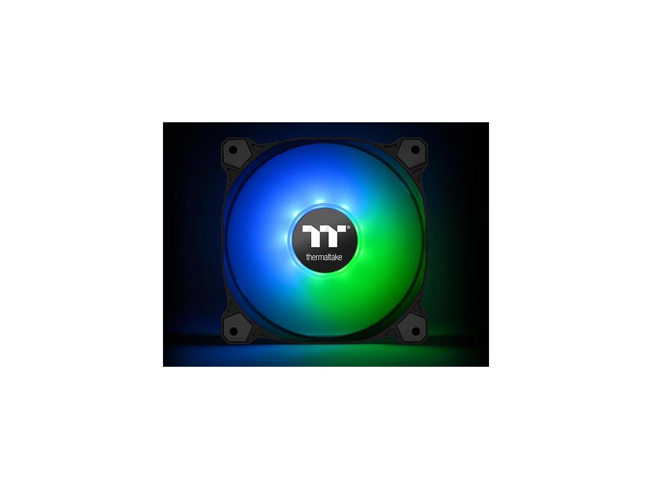 Thermaltake Pure 12 ARGB 5V Motherboard Sync/Analog Controller TT Premium Edition 16.8 Million Colors 9 Addressable LEDs 120mm Hydraulic Bearing PWM Case/Radiator Fan, (3-Fan Pack) CL-F079-PL12SW-A
