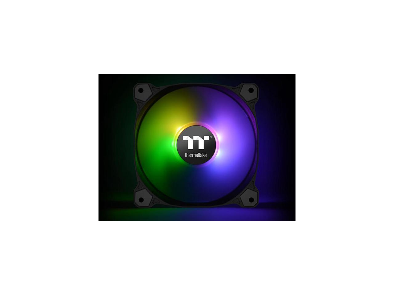 Thermaltake Pure 12 ARGB 5V Motherboard Sync/Analog Controller TT Premium Edition 16.8 Million Colors 9 Addressable LEDs 120mm Hydraulic Bearing PWM Case/Radiator Fan, (3-Fan Pack) CL-F079-PL12SW-A
