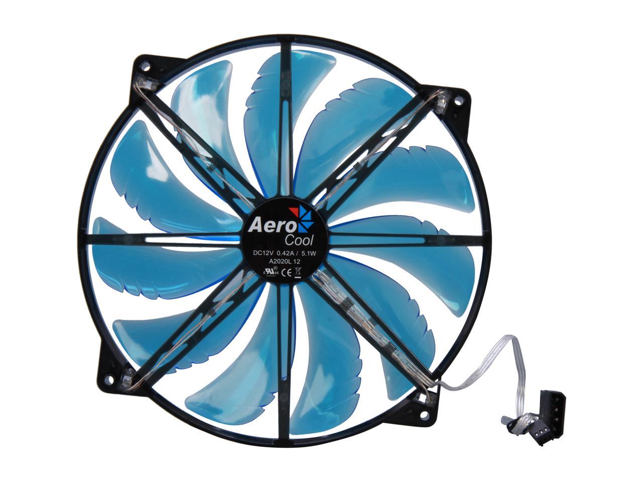 AeroCool Silent Master 200mm Blue LED Case Fan