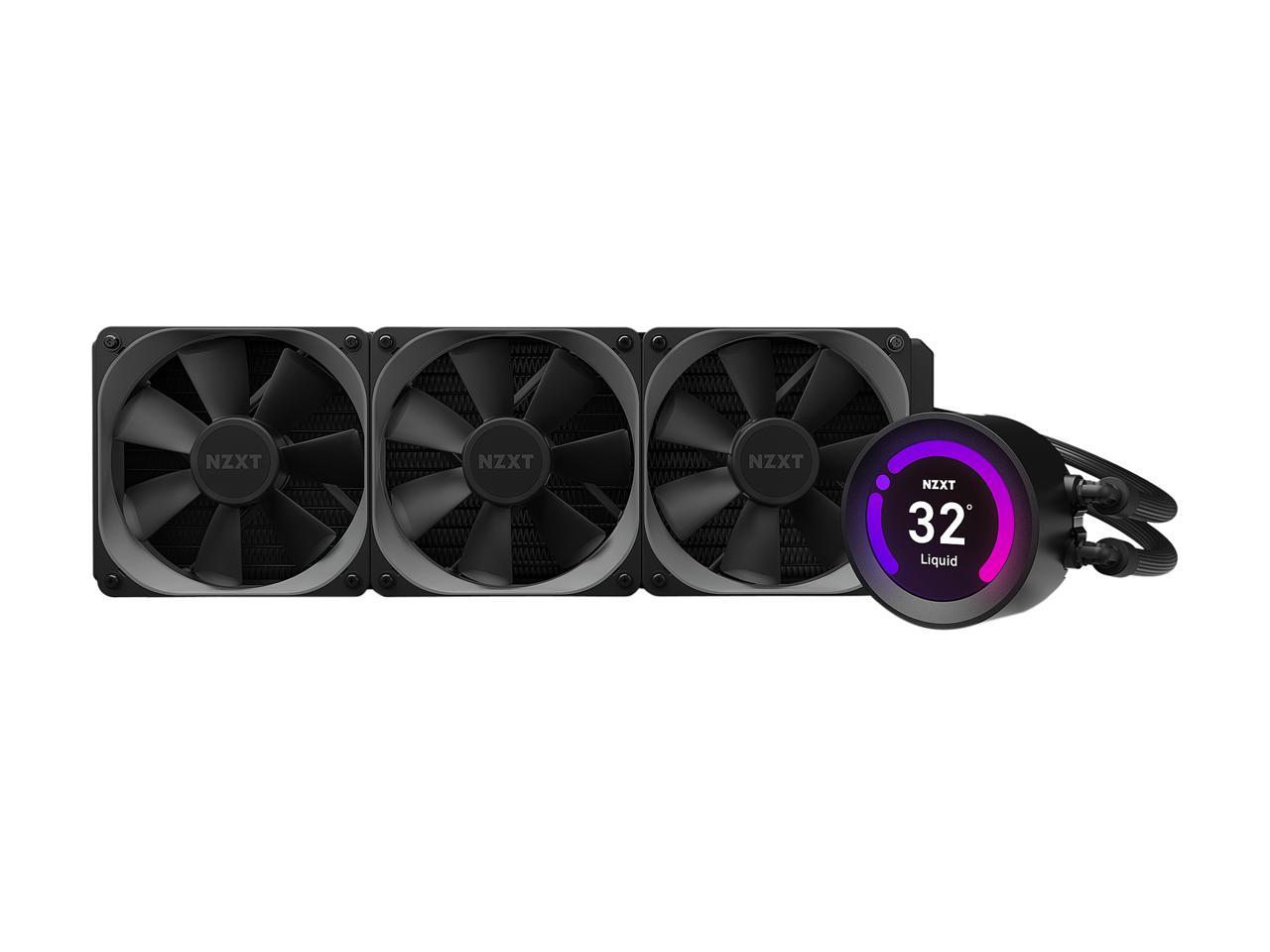 NZXT Kraken Z Series Z73 360mm - RL-KRZ73-01 - AIO RGB CPU Liquid Cooler - Customizable LCD Display - Improved Pump - Powered by CAM V4 - RGB Connector - Aer P 120mm Radiator Fans (3 Included)