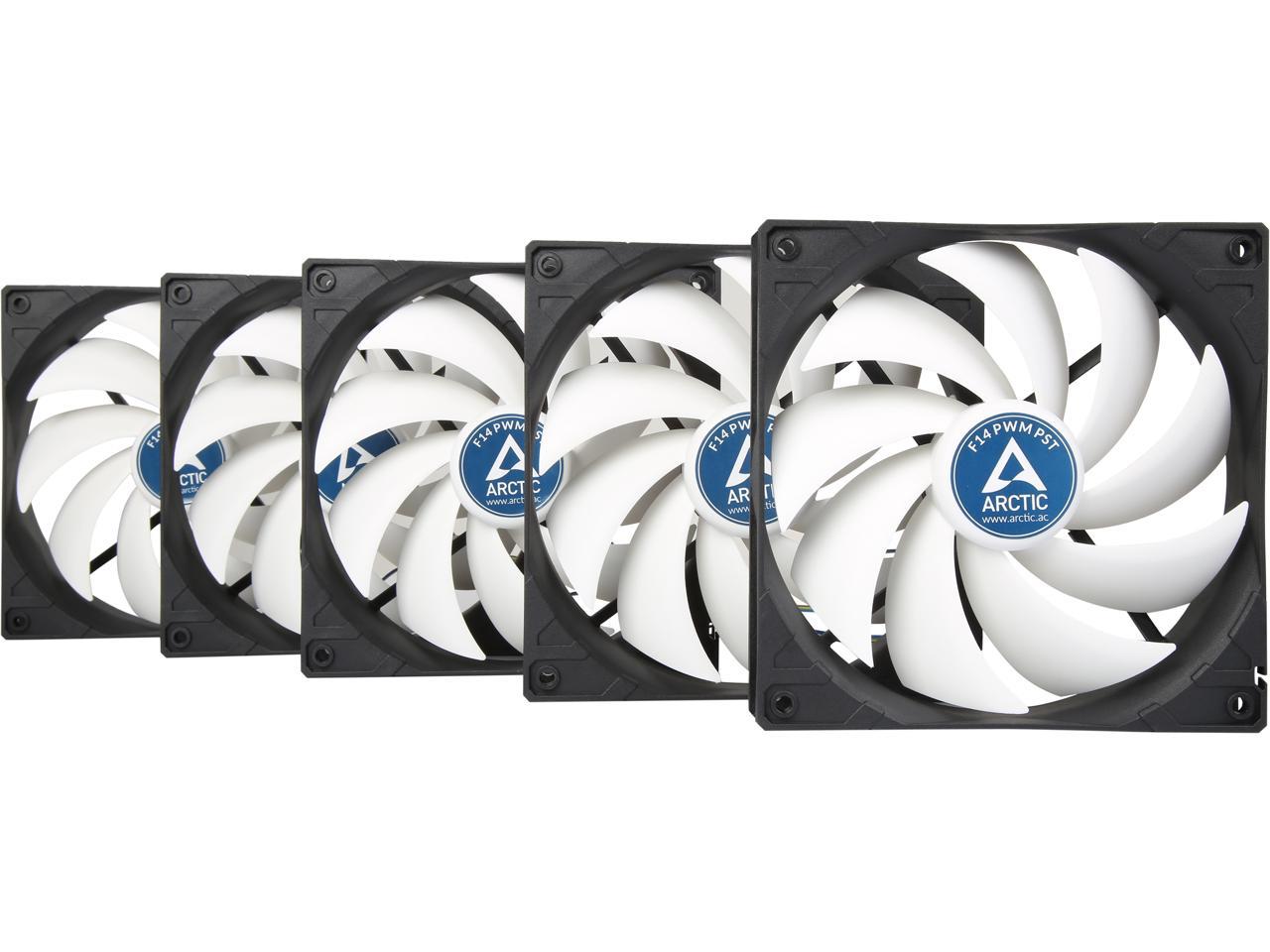 Arctic F14 PWM PST Value pack Standard Low Noise PWM Controlled Case Fan with PST Feature Cooling, 5 Pack