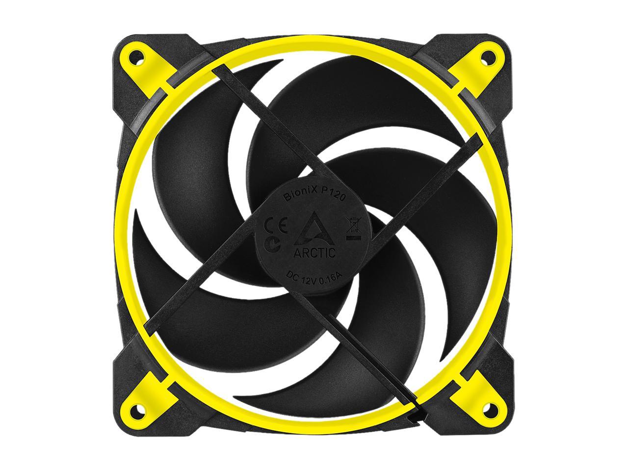 ARCTIC COOLING BioniX P120 Yellow Pressure-Optimised 120 mm Gaming Fan with PWM Sharing Technology - ACFAN00117A