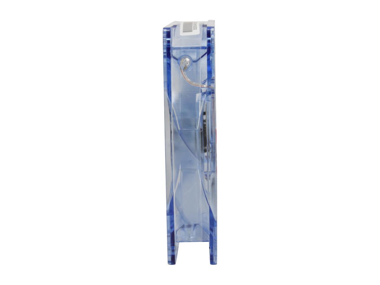 Rosewill RFA-120-BL - 120mm Computer Case Cooling Fan with LP4 Adapter - Blue Frame & 4 Blue LED Lights, Sleeve Bearing, Silent Case Fan
