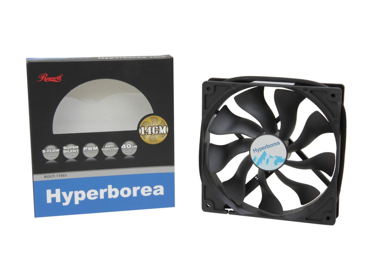Rosewill ROCF-11003 - 140mm Computer Case Cooling Fan - Hydro Dynamic Bearing, Silent, 2 Rotation Speeds with PWM Control