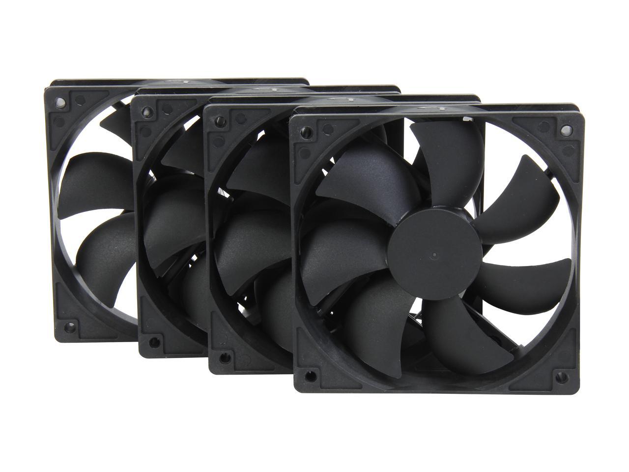 Rosewill 120mm Case Fan 4-Pack, Long Life Sleeve Bearing Computer Case Fan ROCF-13001, Ultra Quiet Computer Cooling Fan 4 Pack 120 mm Standard Case Fan