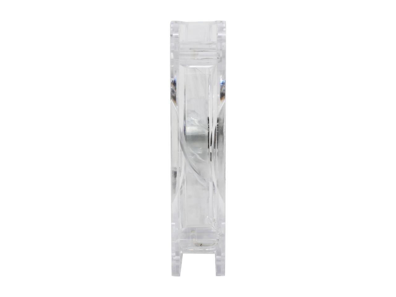 Rosewill ROCF-13002 - 120mm Computer Case Cooling Fan with LP4 Adapter - Transparent Frame & 4 Blue LED Lights, Sleeve Bearing, Silent (Pack of 2)