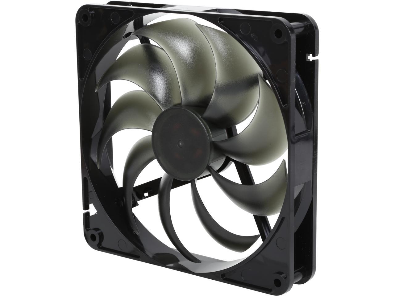 Rosewill RABF-131409 - 140mm Computer Case Cooling Fan with LP4 Adapter - Black Frame & Smoke Blades, Sleeve Bearing, Silent