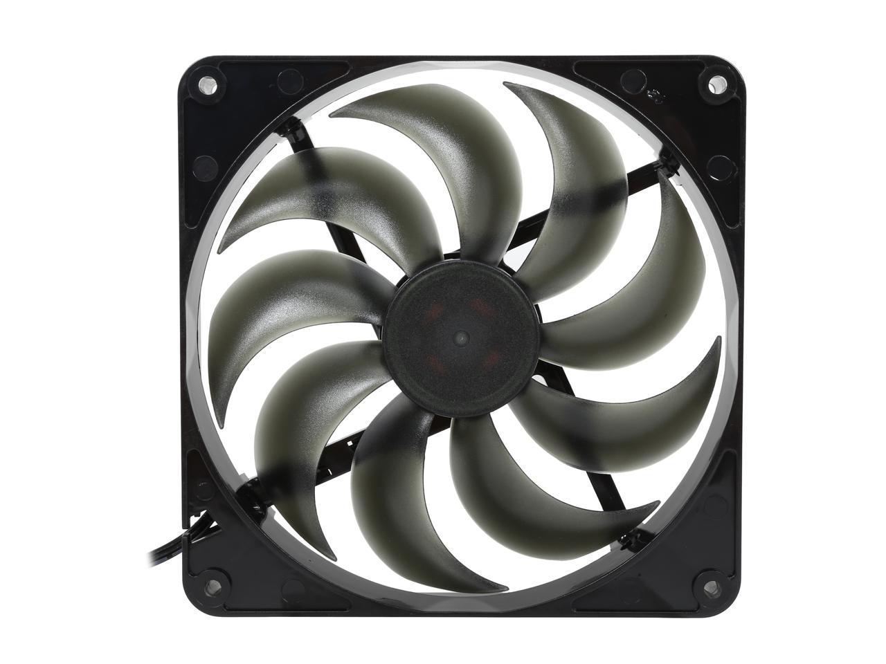 Rosewill RABF-131409 - 140mm Computer Case Cooling Fan with LP4 Adapter - Black Frame & Smoke Blades, Sleeve Bearing, Silent