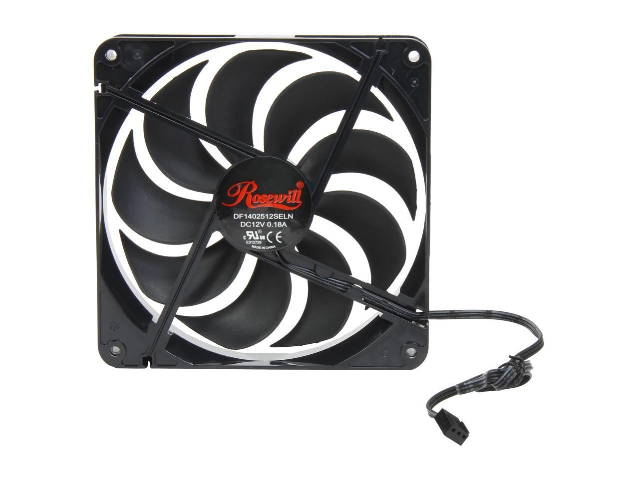 Rosewill RNBD-131409 - 140mm Computer Case Cooling Fan with LP4 Adapter - Sleeve Bearing, Super Quiet (Pack of 2)