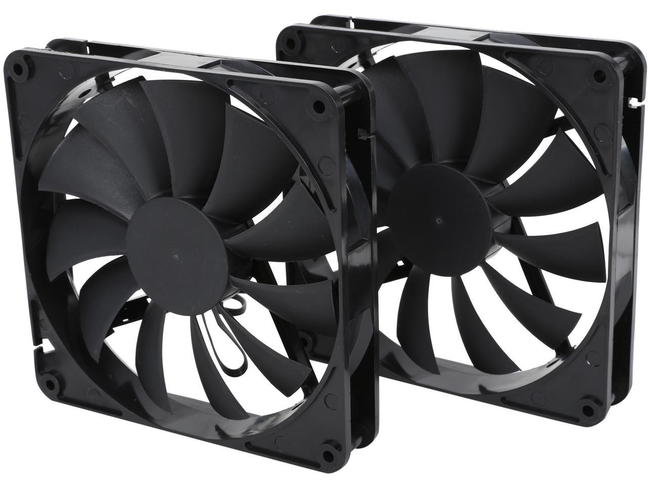 Rosewill RFBF-131411 - 140mm Computer Case Cooling Fan with LP4 Adapter - Fluid Dynamic Bearing, Super Quiet (Pack of 2)