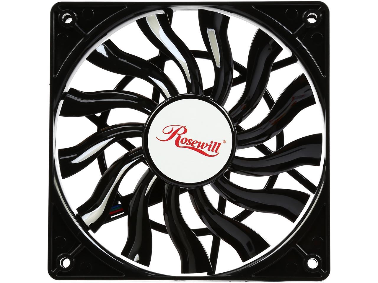 Rosewill RASF-141213 - 120mm Computer Case Cooling Fan - Ultra Slim, 15mm Thickness with Pulse Width Modulation (PWM) Speed Control & Long Life Sleeve Bearing