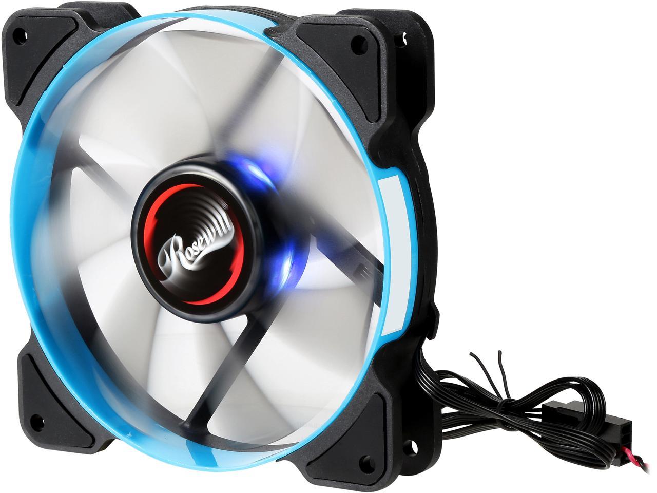 Rosewill 120mm Case Fan with Blue LED and PWM (Pulse Width Modulation) Function, Very Quiet Cooling Fan from Advanced Hydraulic Bearing, Model RWCB-1612