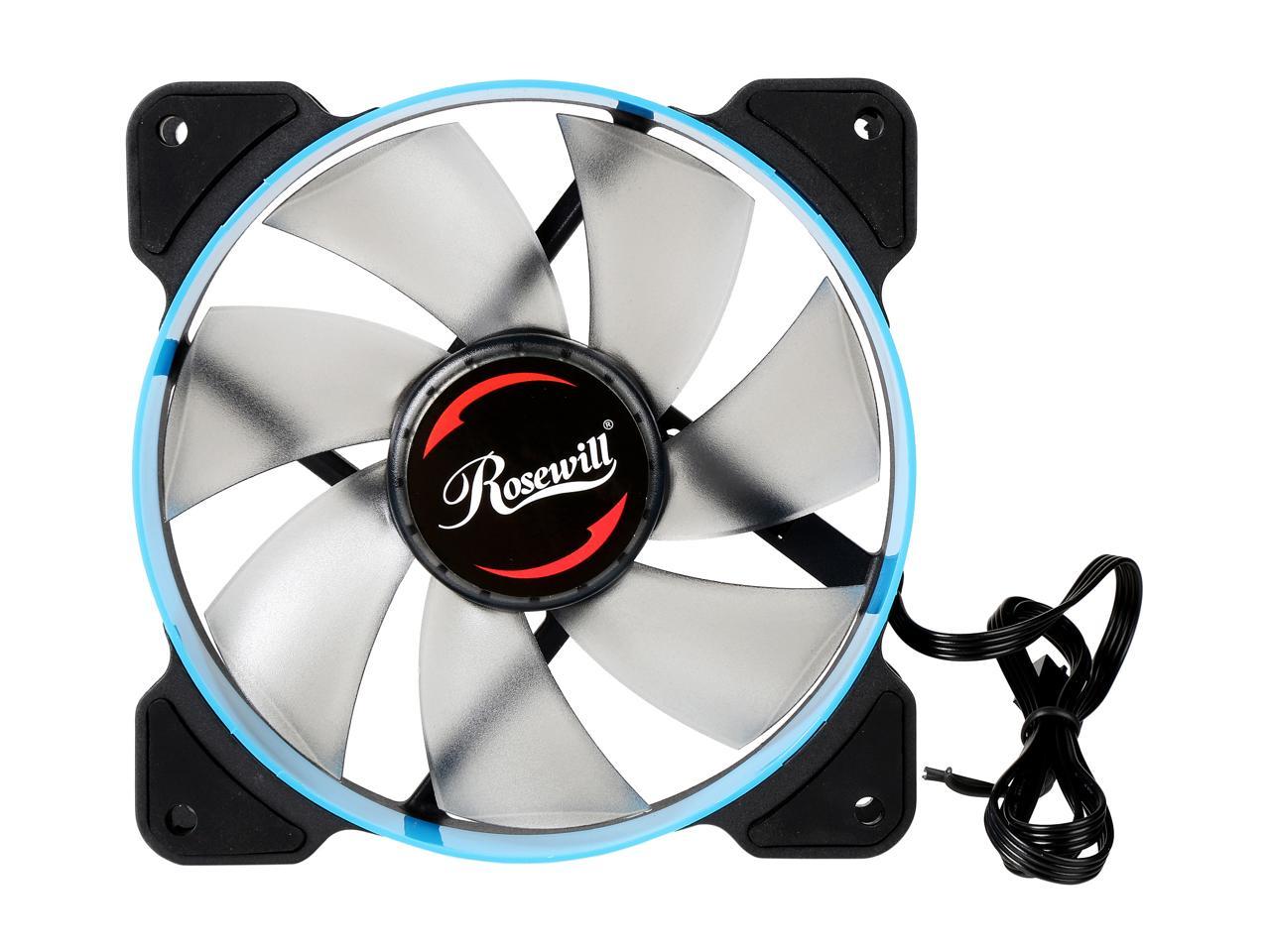 Rosewill 120mm Case Fan with Blue LED and PWM (Pulse Width Modulation) Function, Very Quiet Cooling Fan from Advanced Hydraulic Bearing, Model RWCB-1612