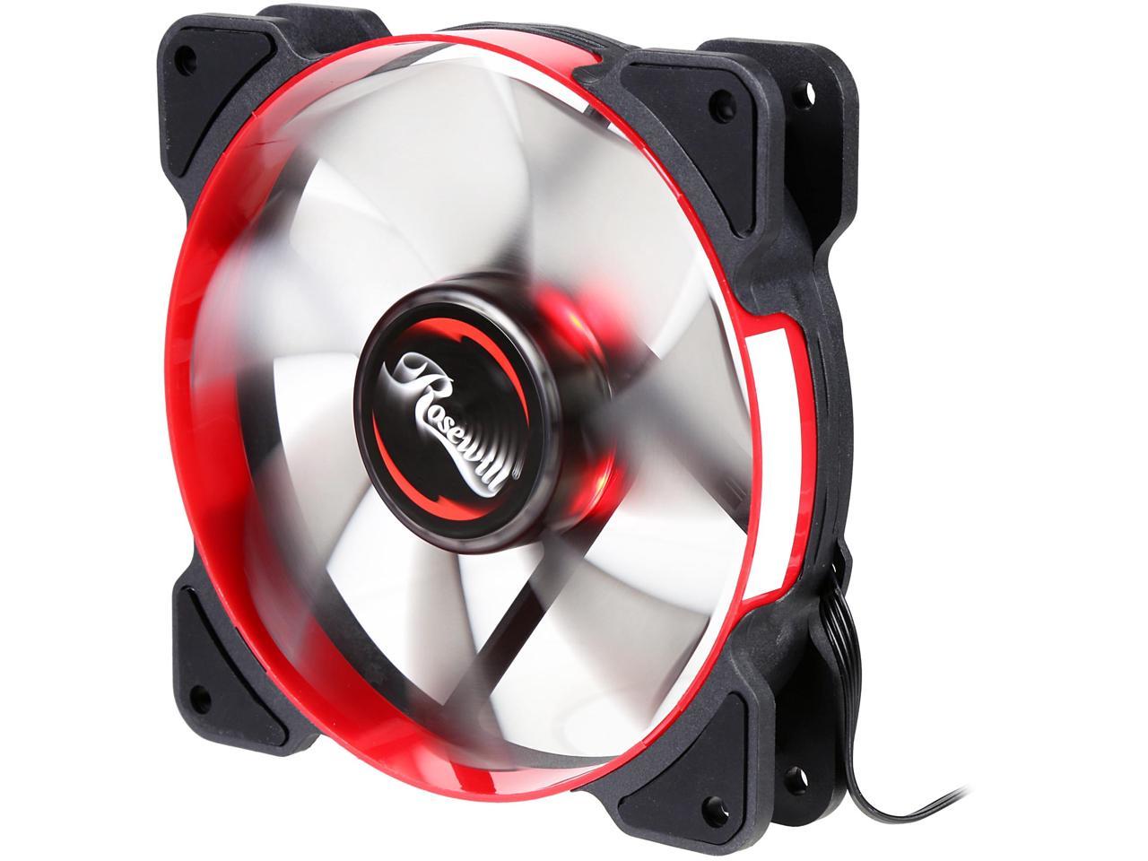 Rosewill 120mm Case Fan with Red LED and PWM (Pulse Width Modulation) Function, Very Quiet Cooling Fan From Advanced Hydraulic Bearing, Model RWCR-1612