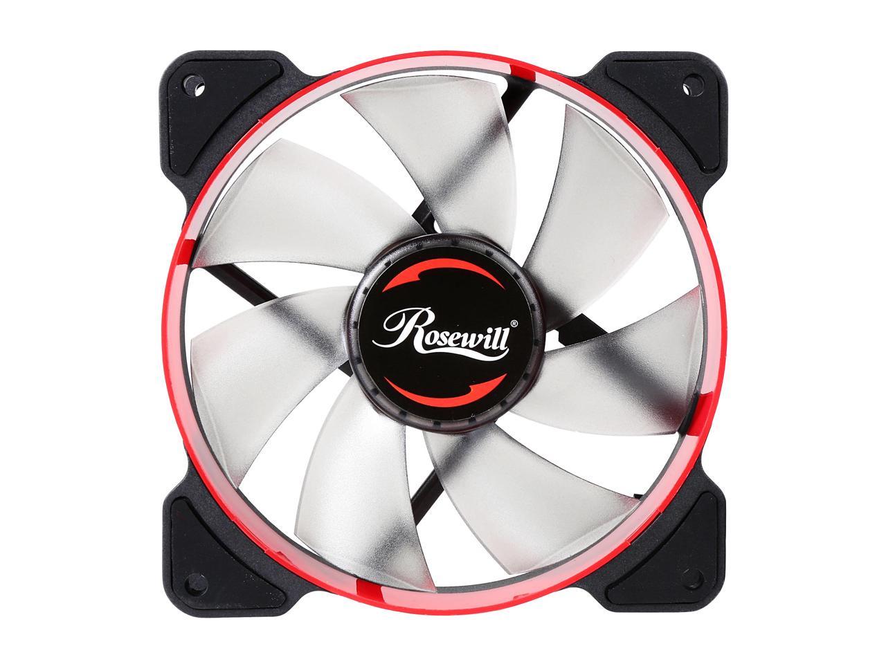 Rosewill 120mm Case Fan with Red LED and PWM (Pulse Width Modulation) Function, Very Quiet Cooling Fan From Advanced Hydraulic Bearing, Model RWCR-1612