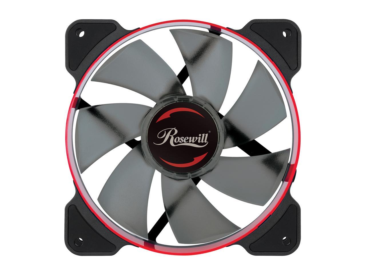 Rosewill 120mm Case Fan with Red LED and PWM (Pulse Width Modulation) Function, Very Quiet Cooling Fan From Advanced Hydraulic Bearing, Model RWCR-1612