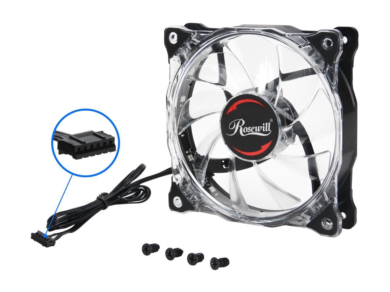 Rosewill 120 mm RGB Case Fan RGBF-17003. True RGB Color Ultra Quiet Cooling Fan with Long Life Sleeve Bearing. Standard Size 120mm Case Fan Compatible with Rosewill RGB Fan Hub