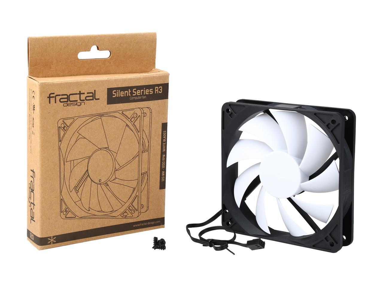 Fractal Design Silent Series R3 120mm Silence Optimized Rifle Bearing Black/White Computer Case Fan
