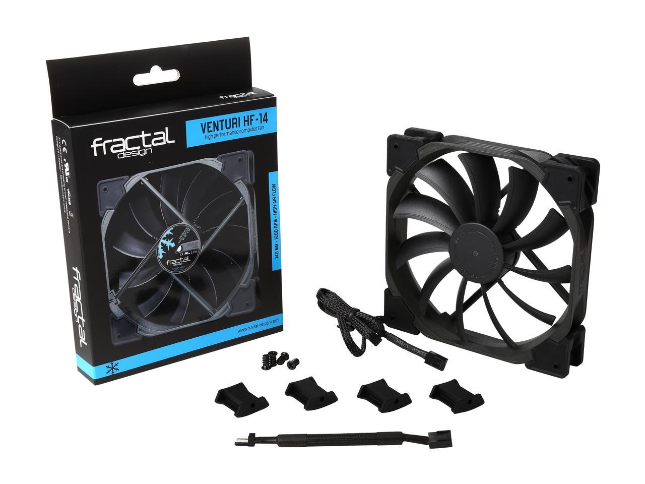 Fractal Design Venturi HF Series Black Fluid Dynamic Bearing High Airflow 140mm Case Fan