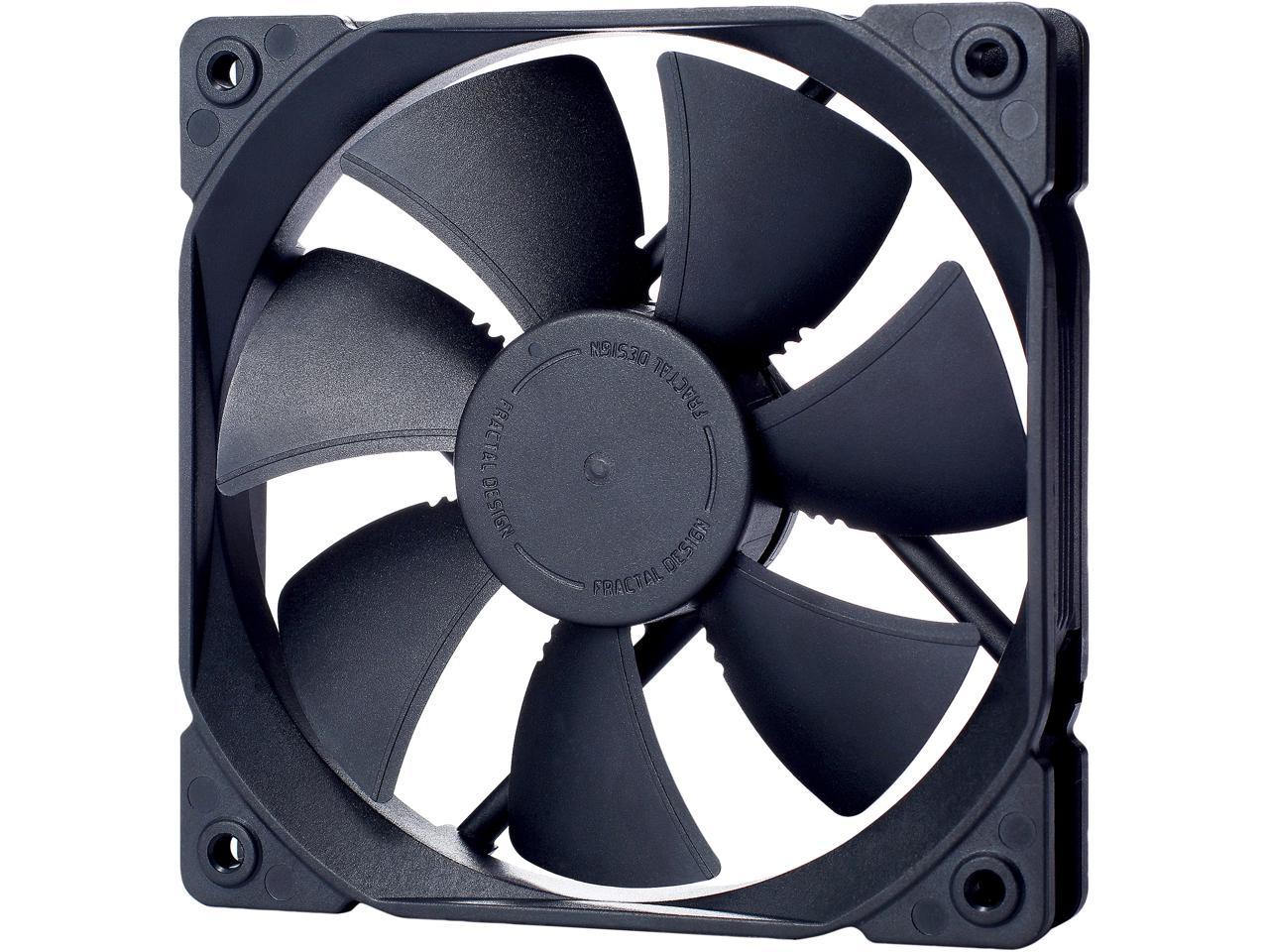 Fractal Design Dynamic X2 PWM GP-12 120mm High Durability Long Life Sleeve Bearing Black Edition Radiator Optimized Computer Case Fan