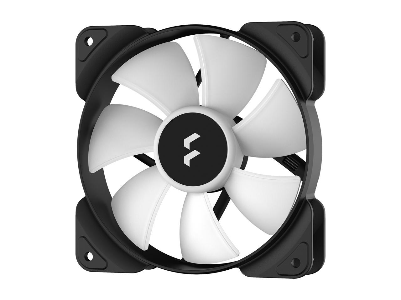 Fractal Design Aspect 12 RGB 120 mm PWM Wide 500-2000 RPM Range Black Frame 3-pack Computer Case Fan