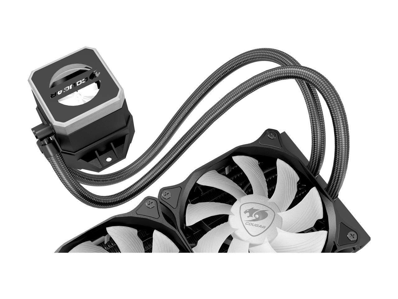 COUGAR Helor 360, RL-HLR360-V1, Liquid CPU Cooler, 360 mm, with 3 Vortex Omega 120 mm Fans. Addressable RGB, Core Box v2 and a Remote Controller.